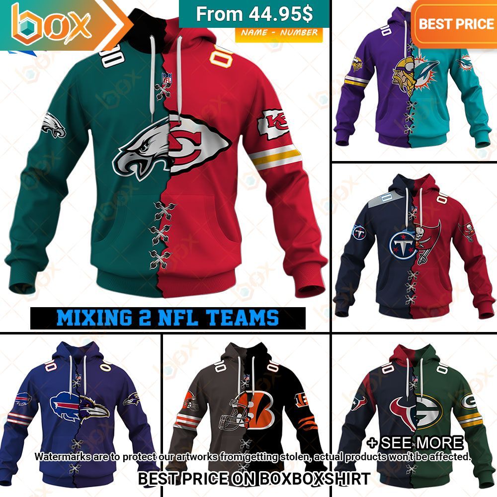 Mix 2 NFL Teams Sports Custom Hoodie Have no words to explain your beauty