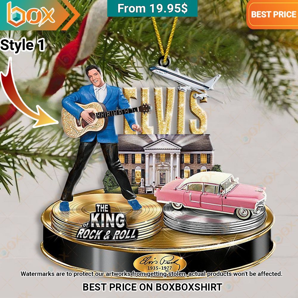 NEW Elvis Presley Christmas Ornament Nice photo dude