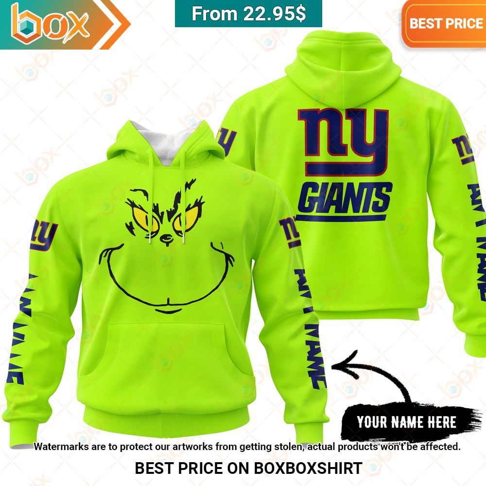 New York Giants Grinch Mask Custom Hoodie, Shirt Eye soothing picture dear