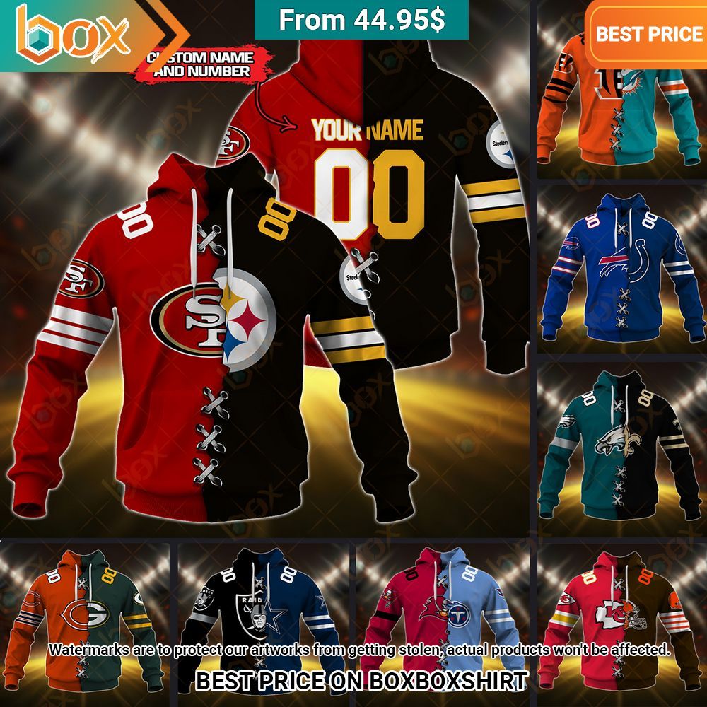 NFL Mix Teams Sports Custom Hoodie This place looks exotic.