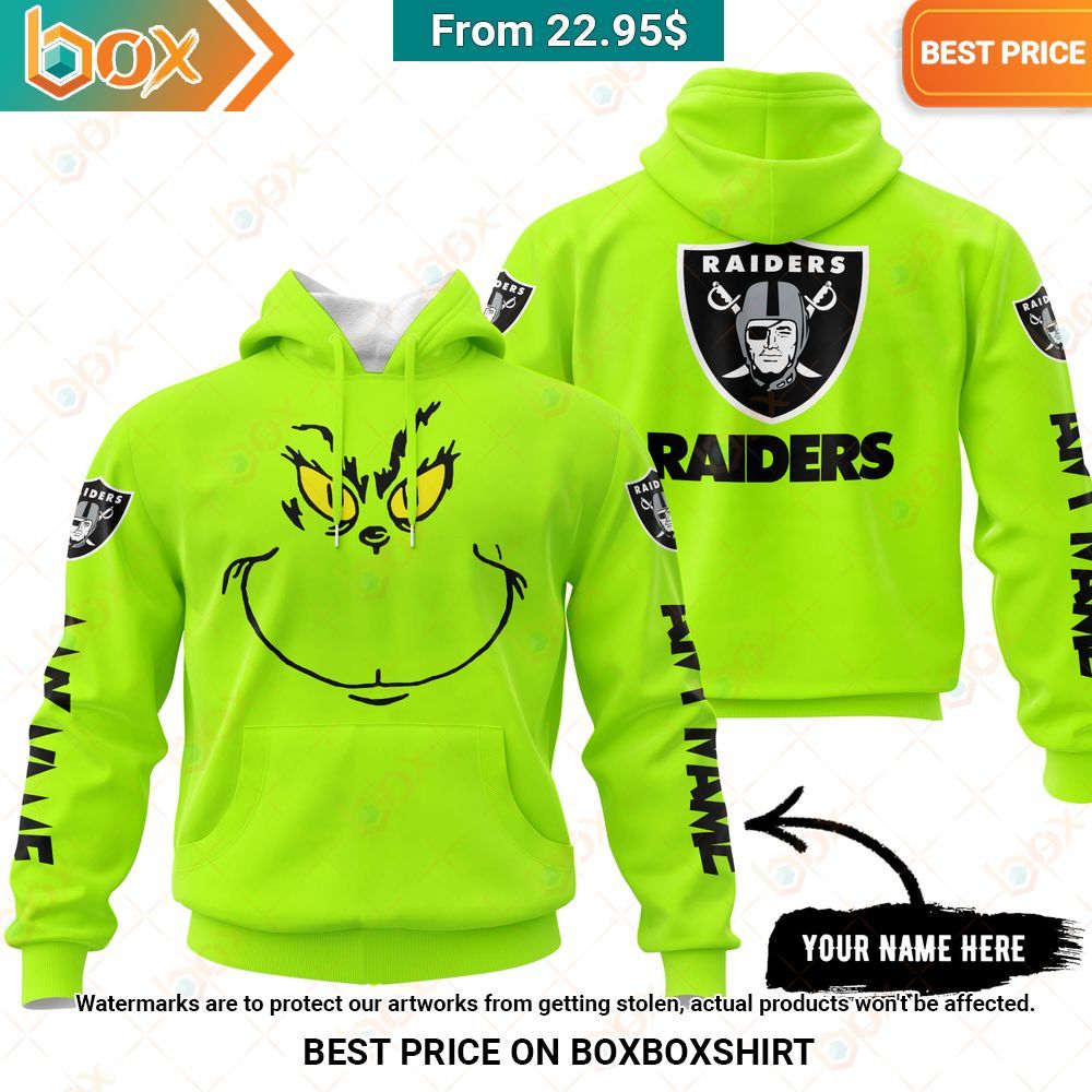 Oakland Raiders Grinch Mask Custom Hoodie, Shirt Stand easy bro
