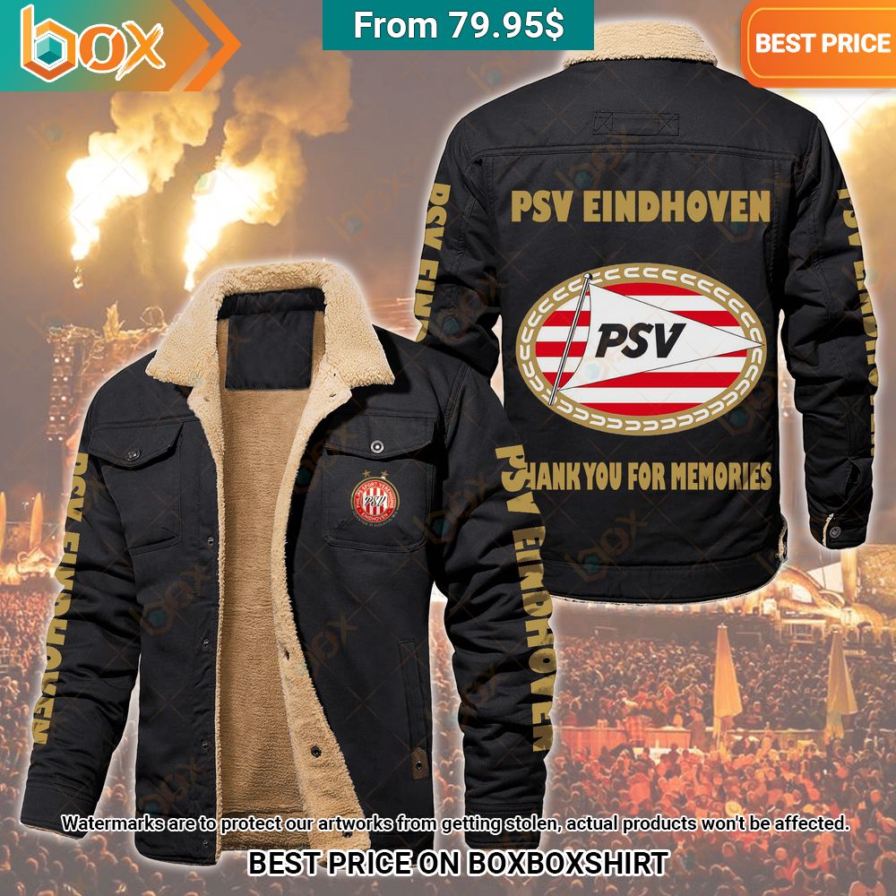 PSV Eindhoven Thank You for Memories Fleece Leather Jacket Wow, cute pie