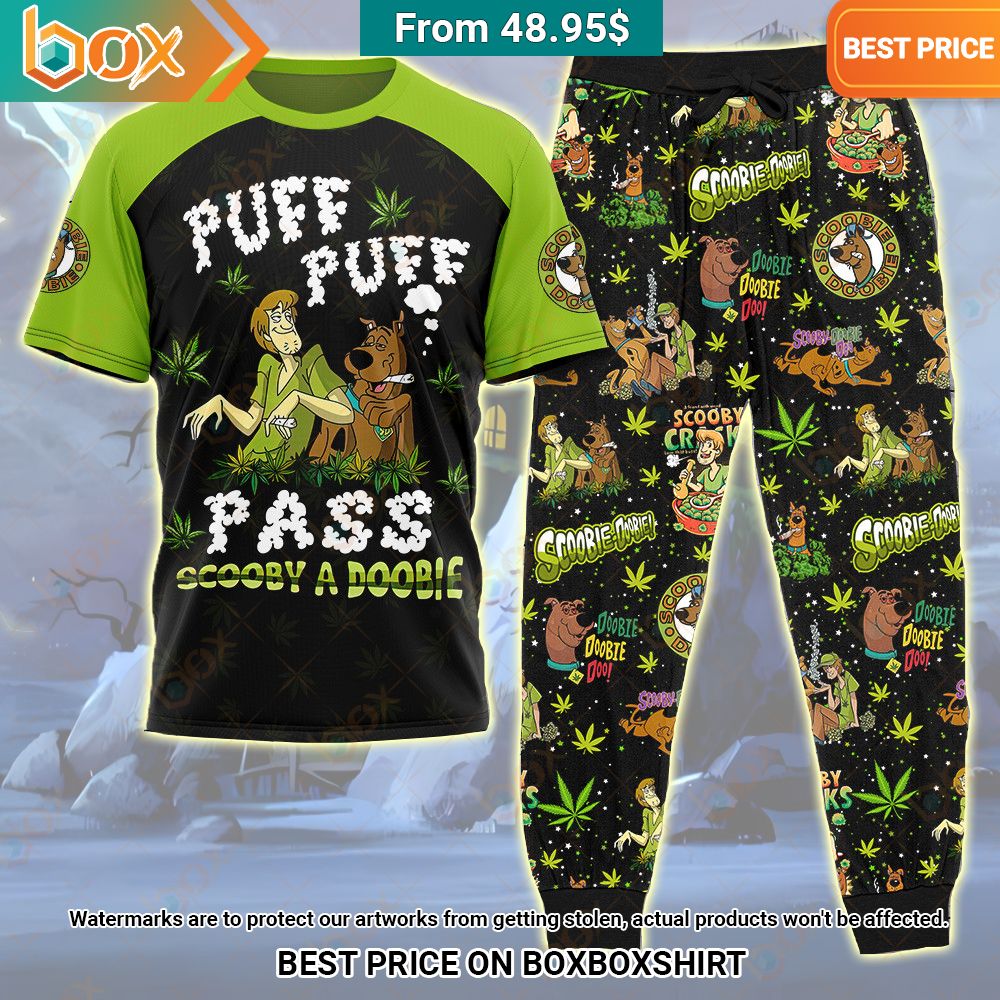 Puff Puff Pass Scooby a Doobie Weed Pajamas Set Trending picture dear