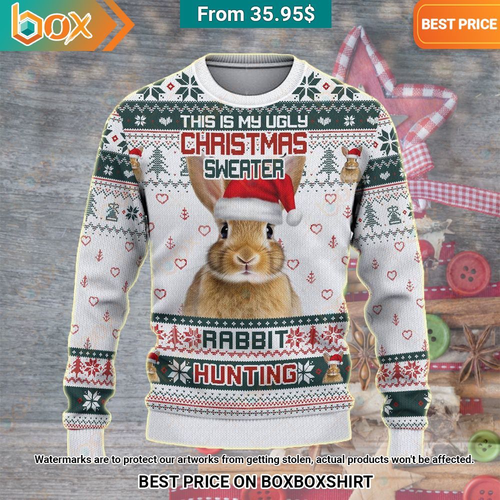 Rabbit Hunting This is My Ugly Christmas Sweater Trending picture dear