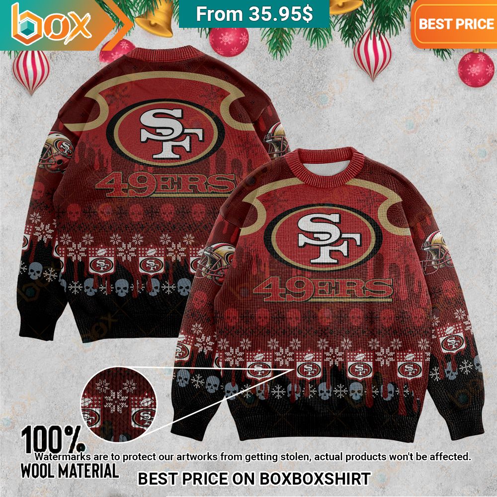 San Francisco 49ers Skull Pattern Sweater Eye soothing picture dear