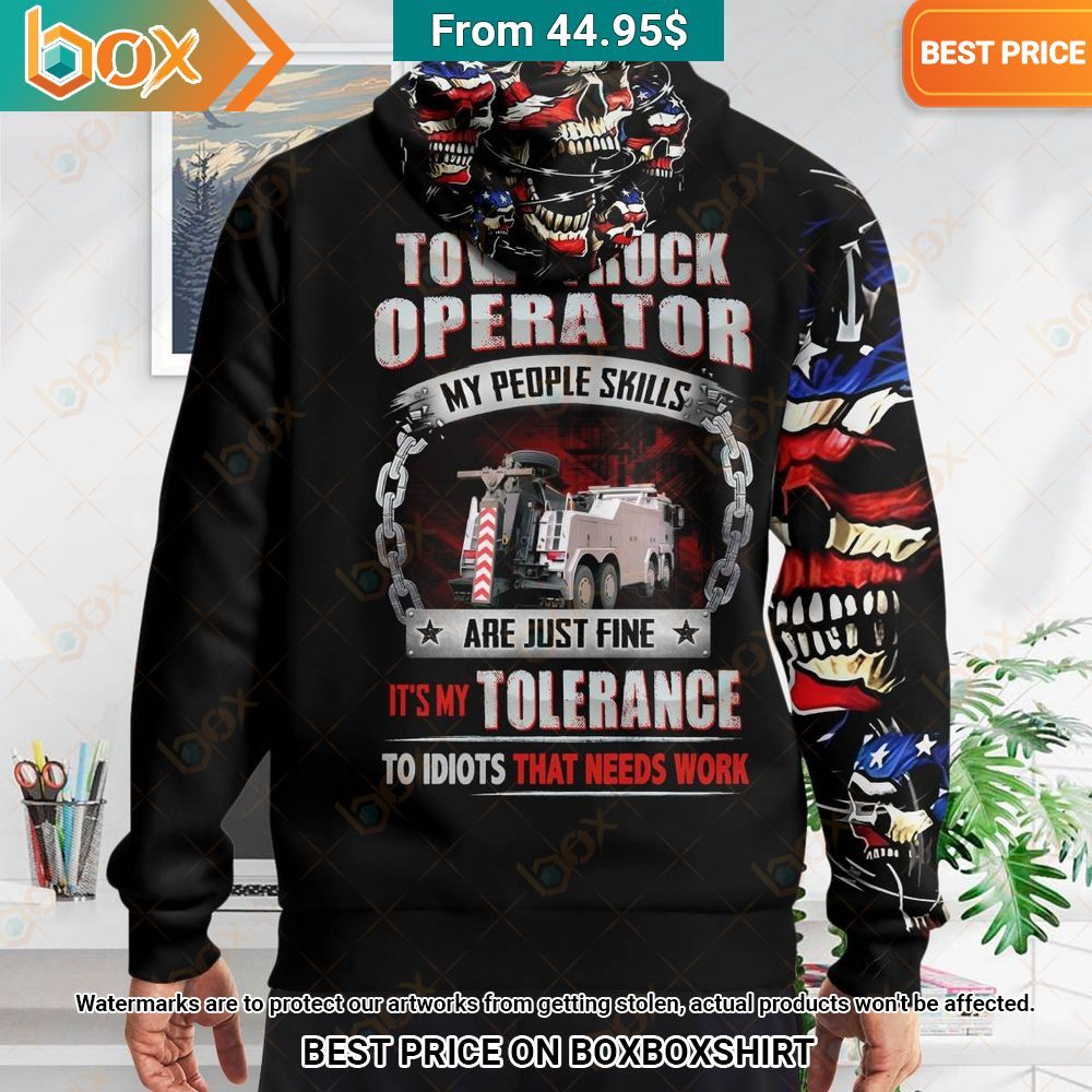 skull tow truck operator my people skills are just fine its my tolerance to idiots that needs work hoodie 2 634.jpg