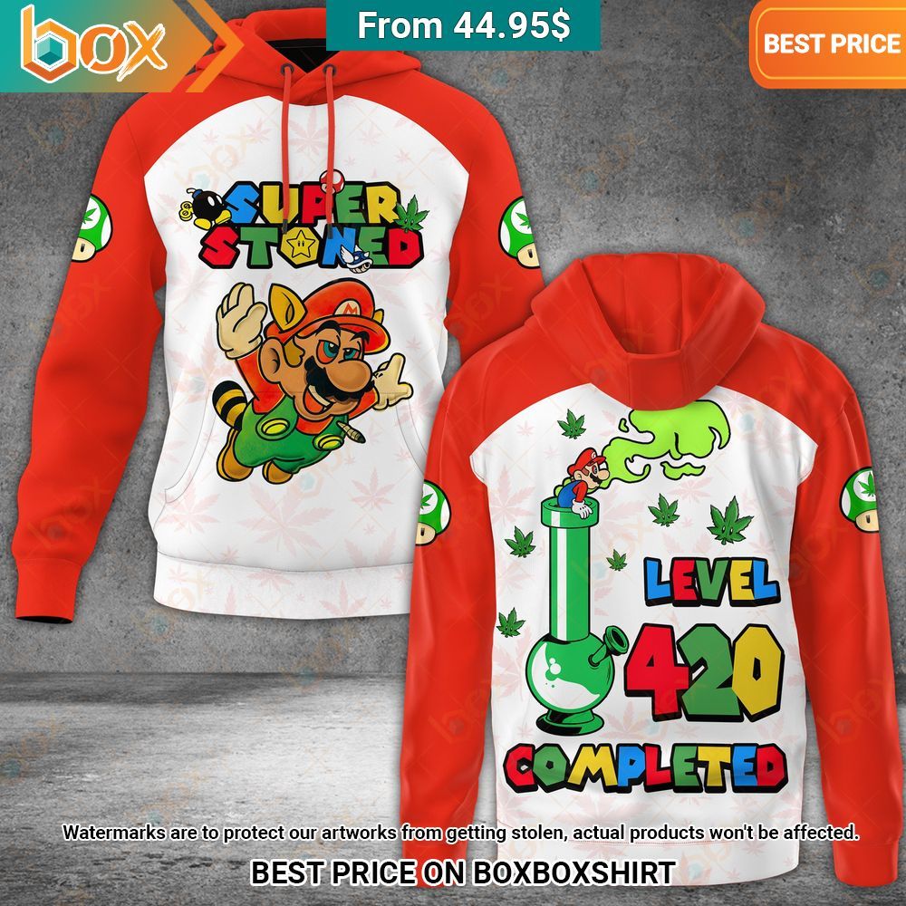 Super Mario Level 420 Completed Weed Hoodie Out of the world
