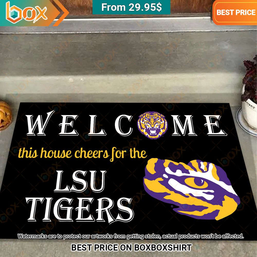 Welcome This House Cheers For The LSU Tigers Football Doormat You look lazy