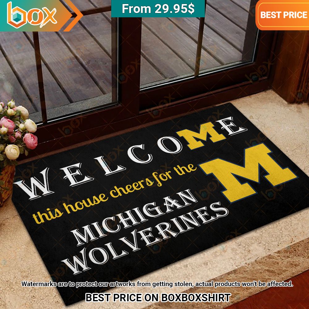 welcome this house cheers for the michigan wolverines football doormat 2 913.jpg