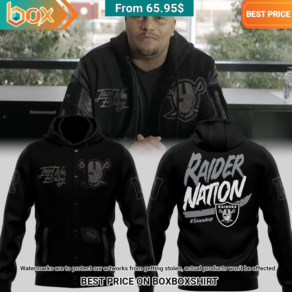 Antonio Pierce Raiders Nation Stand Up Varsity Hoodie Jacket