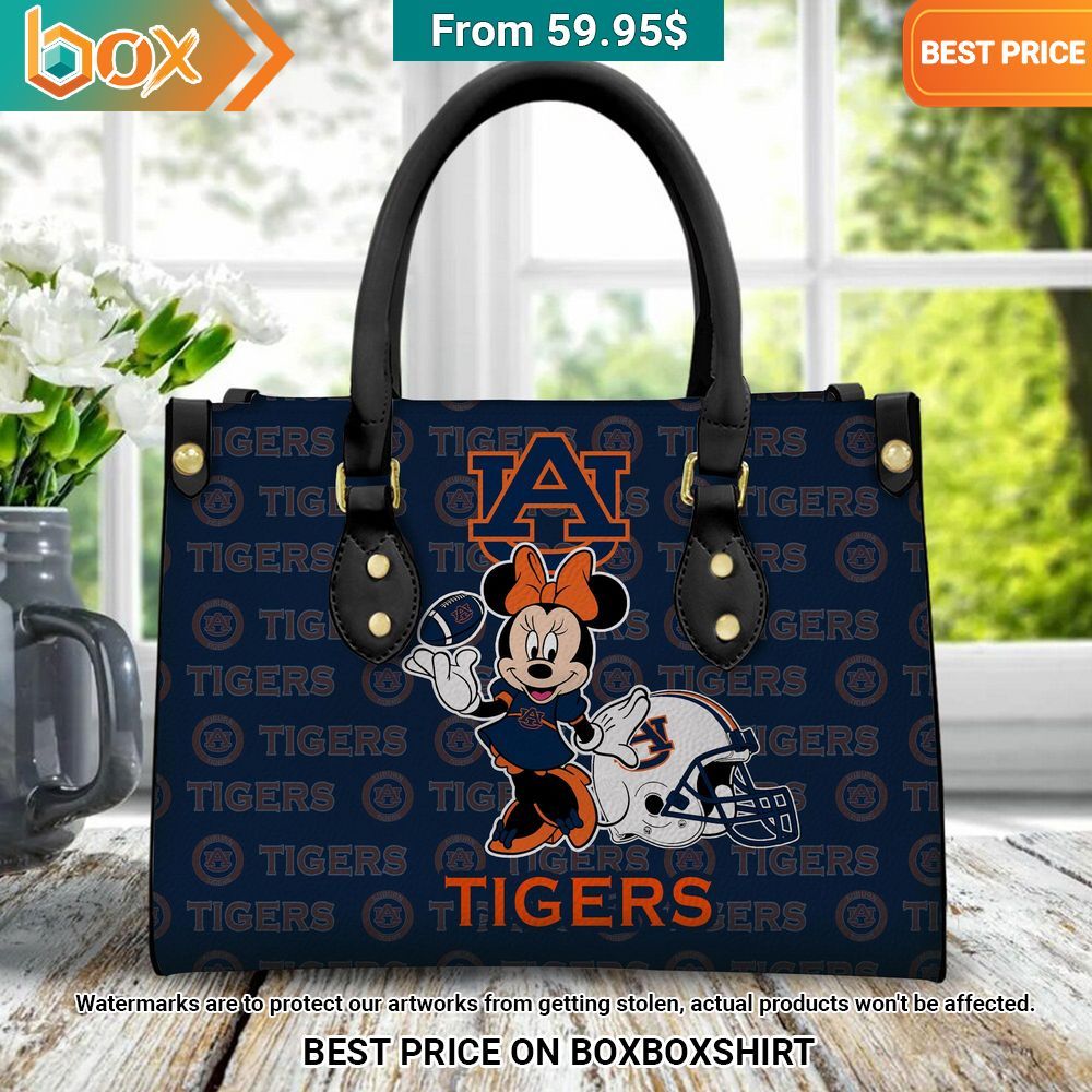 Auburn Tigers Minnie Mouse Women's Leather Handbag Amazing Pic