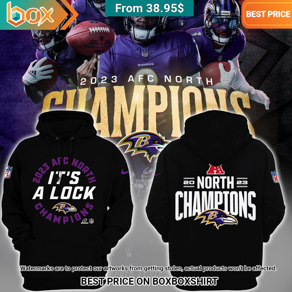 Baltimore Ravens 2023 AFC North Champions Hoodie, Pants Natural and awesome