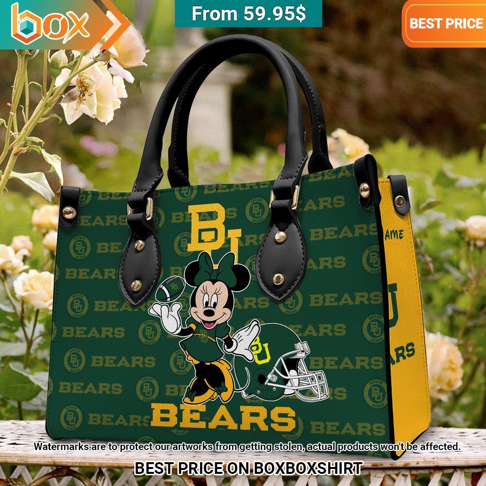 Baylor Bears Minnie Mouse Women's Leather Handbag 23