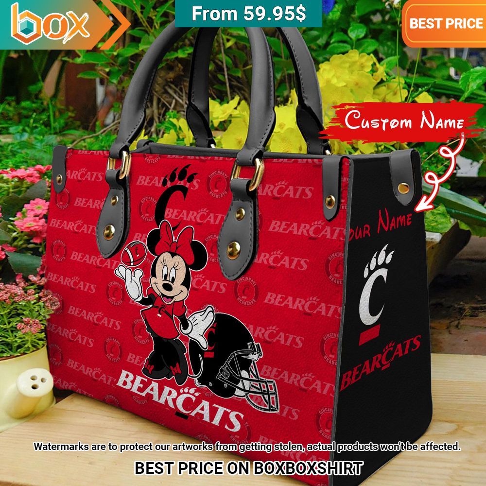 Cincinnati Bearcats Minnie Mouse Women's Leather Handbag 21