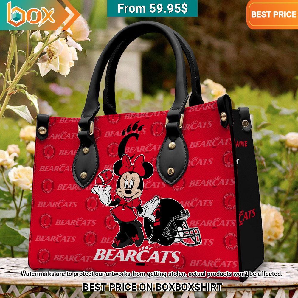 Cincinnati Bearcats Minnie Mouse Women's Leather Handbag