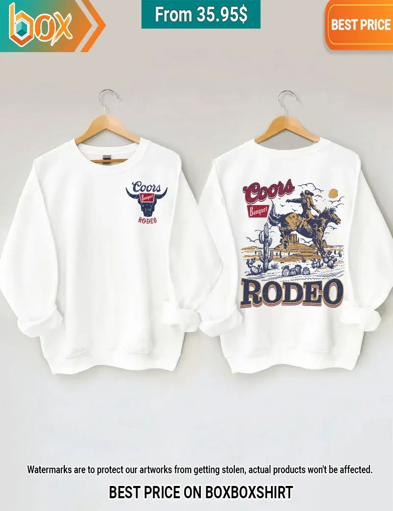 Coors Banquet Rodeo Cowboy White Sweatshirt