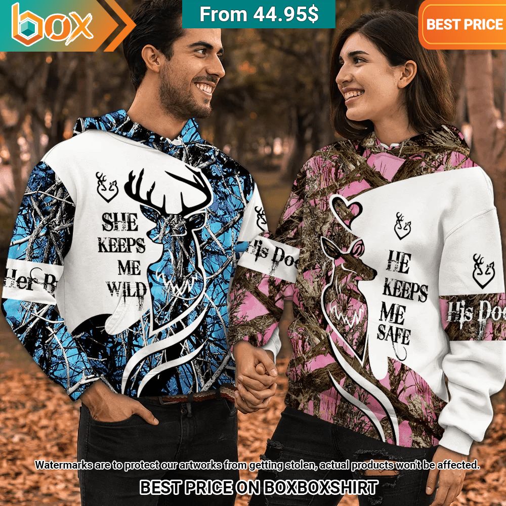 Couple Hunting Deer Hoodie Adorable picture and Your smile makes me Happy.
