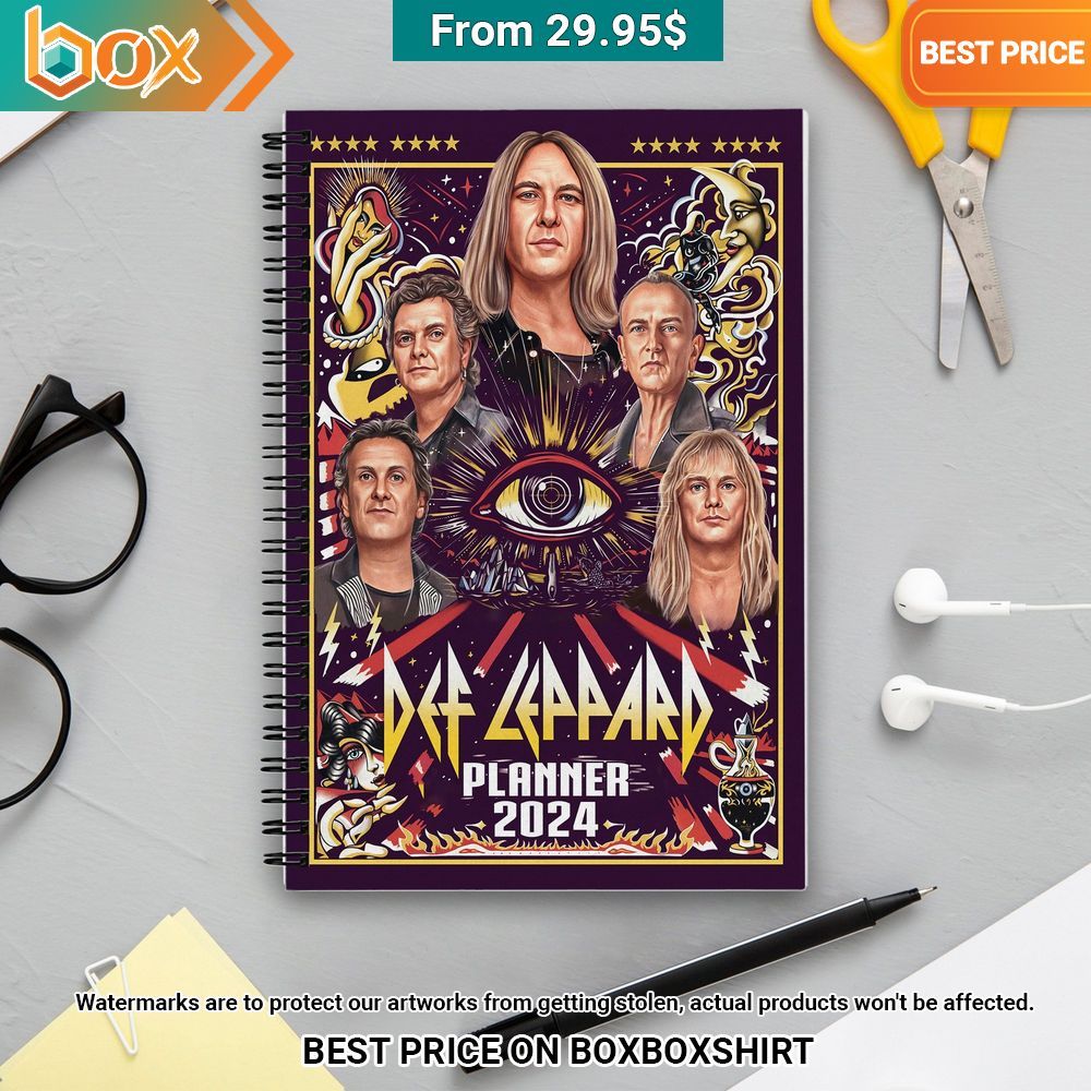 Def Leppard Let's Get Rocked Notebook Planner Eye soothing picture dear