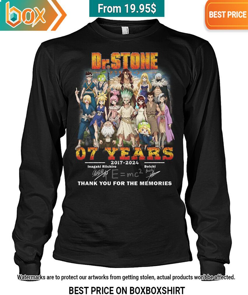 Dr. Stone Anime 07 Years Thank You for the Memories Shirt Stand easy bro