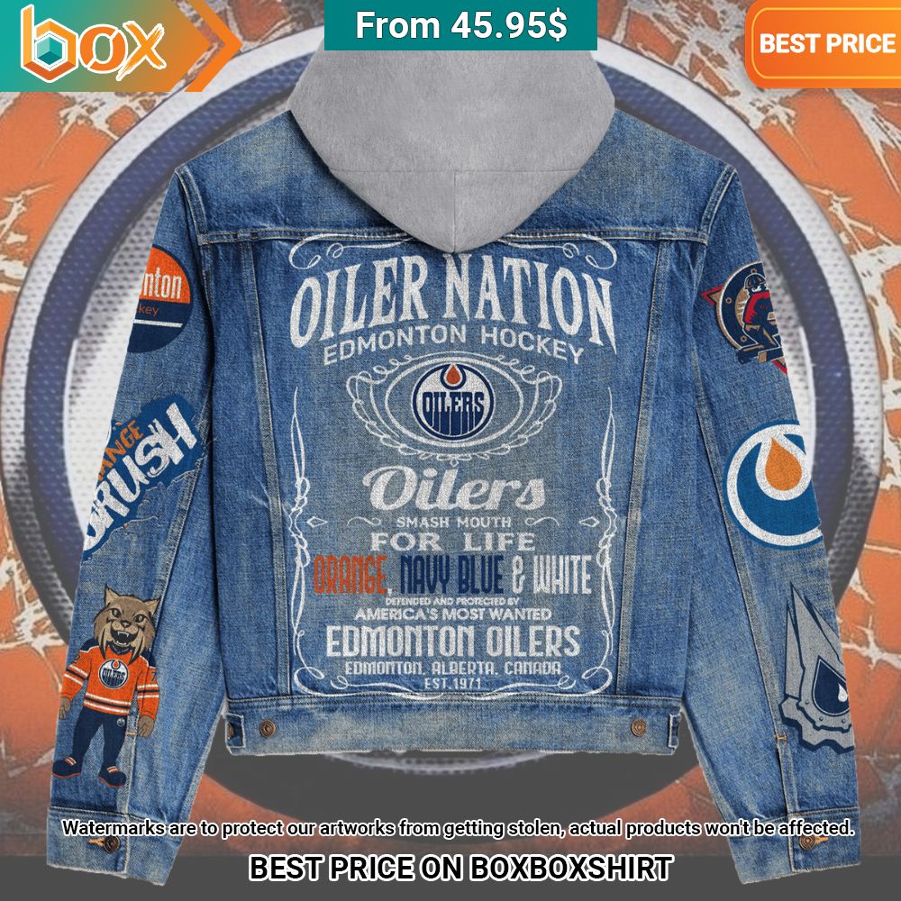 Edmonton Oilers Nation Edmonton Hockey Smash Mouth For Life Denim Jacket