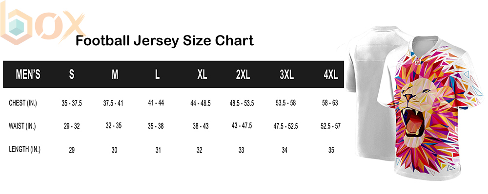 Football Jersey Size Chart: