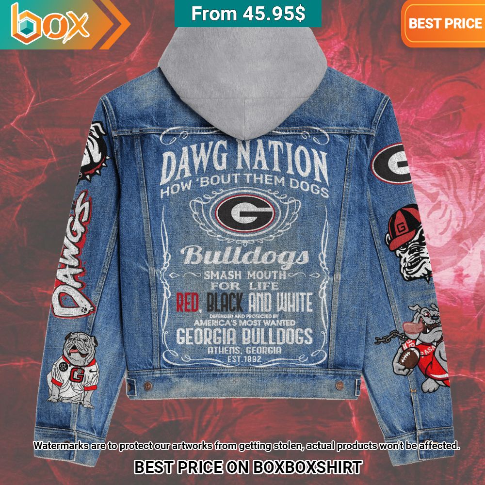 georgia bulldogs dawg nation how bout them dogs smash mouth for life denim jacket 2 619.jpg