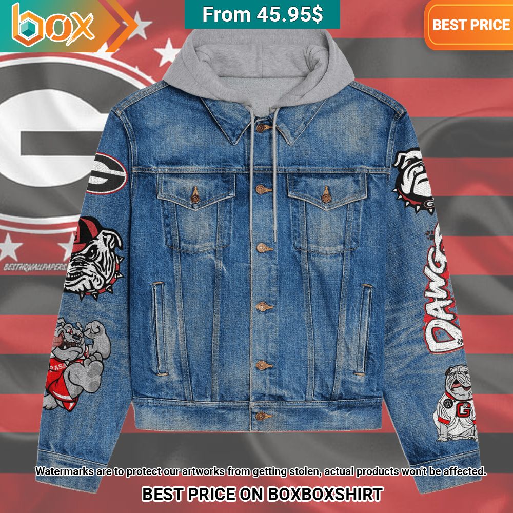 Georgia Bulldogs Dawg Nation How Bout Them Dogs Smash Mouth For Life Denim Jacket
