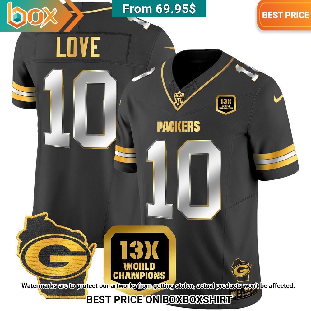 Green Bay Packers 13 Time World Champions Custom Football Jersey Sizzling