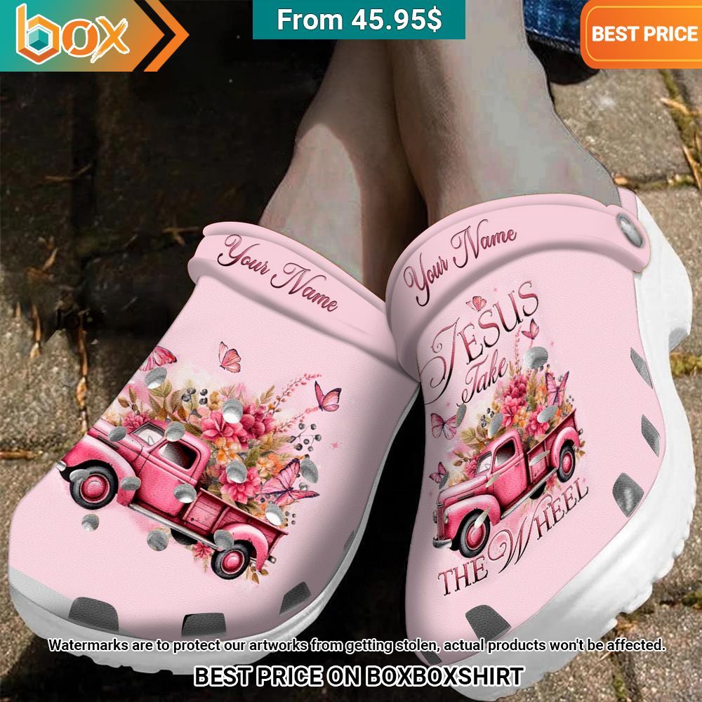 Jesus Take The Wheel Butterfly Crocs Clog Shoes Beauty queen