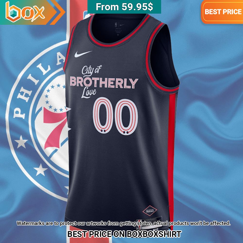 Joel Embiid City Of Brotherly Love Philadelphia 76ers Custom Basketball Jersey