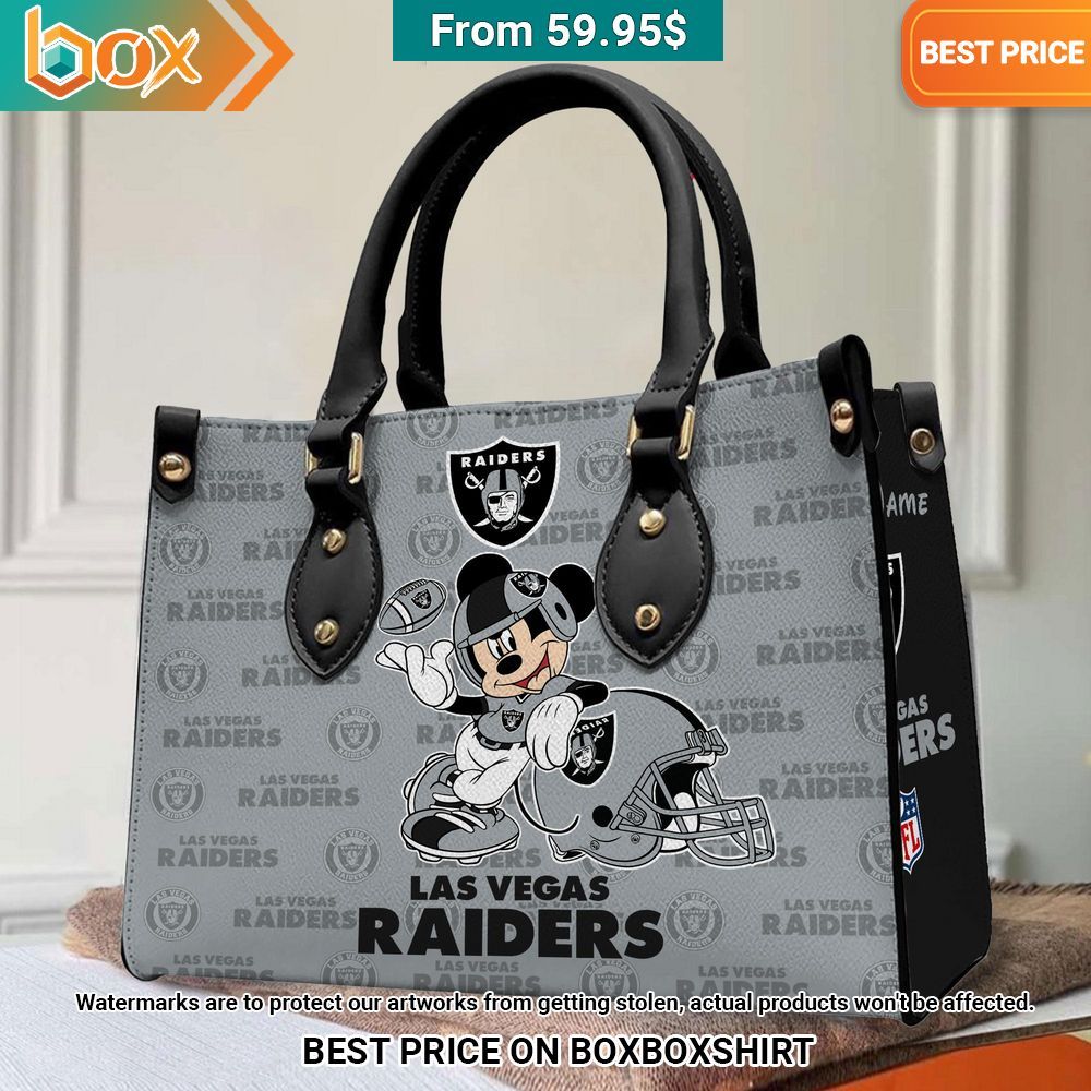 Las Vegas Raiders Mickey Mouse Women's Leather Handbag Stunning