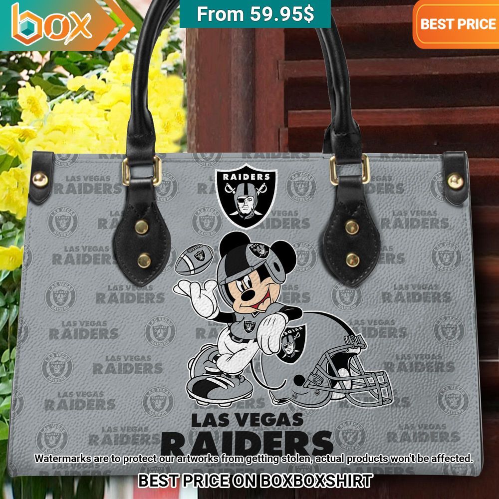 Las Vegas Raiders Mickey Mouse Women's Leather Handbag 11