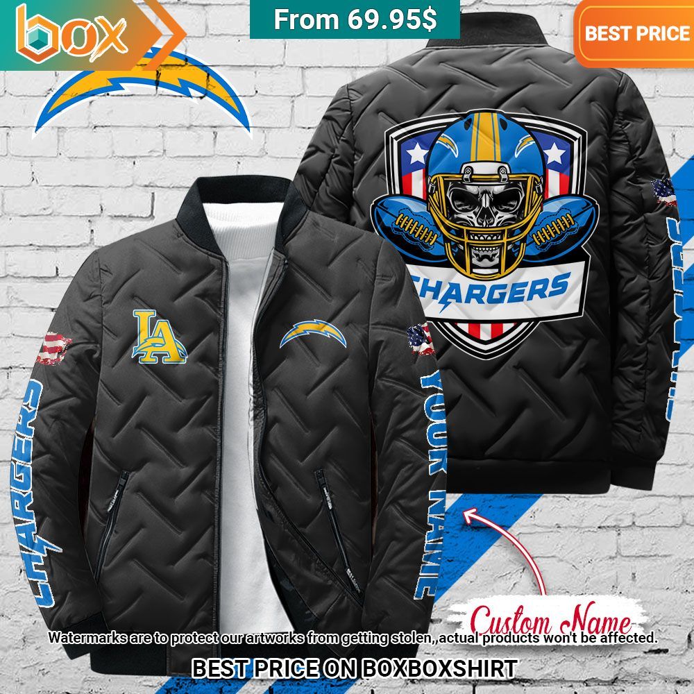 Los Angeles Chargers Skull Custom Puffer Jacket You are always amazing