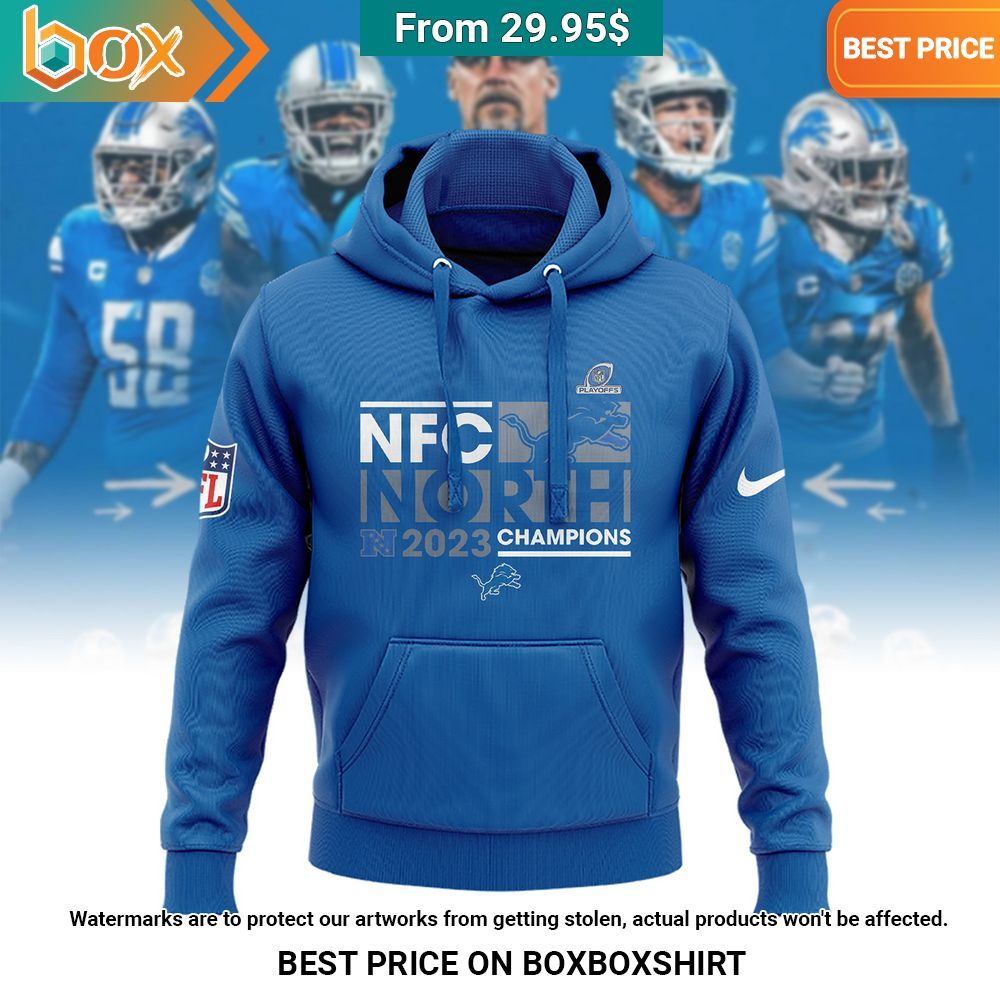 NFC North 2023 Champions Detroit Lions Hoodie, Cap Natural and awesome
