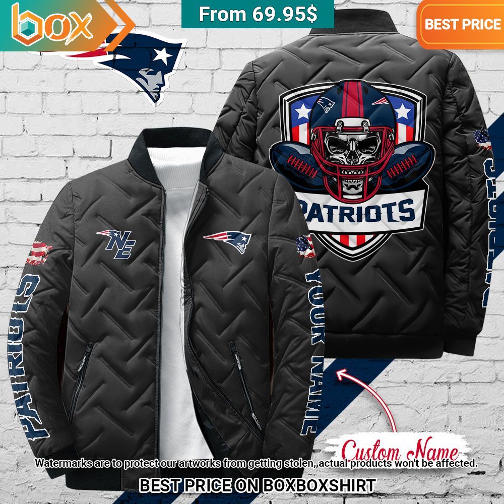 NFL New England Patriots Skull Custom Puffer Jacket Looking so nice