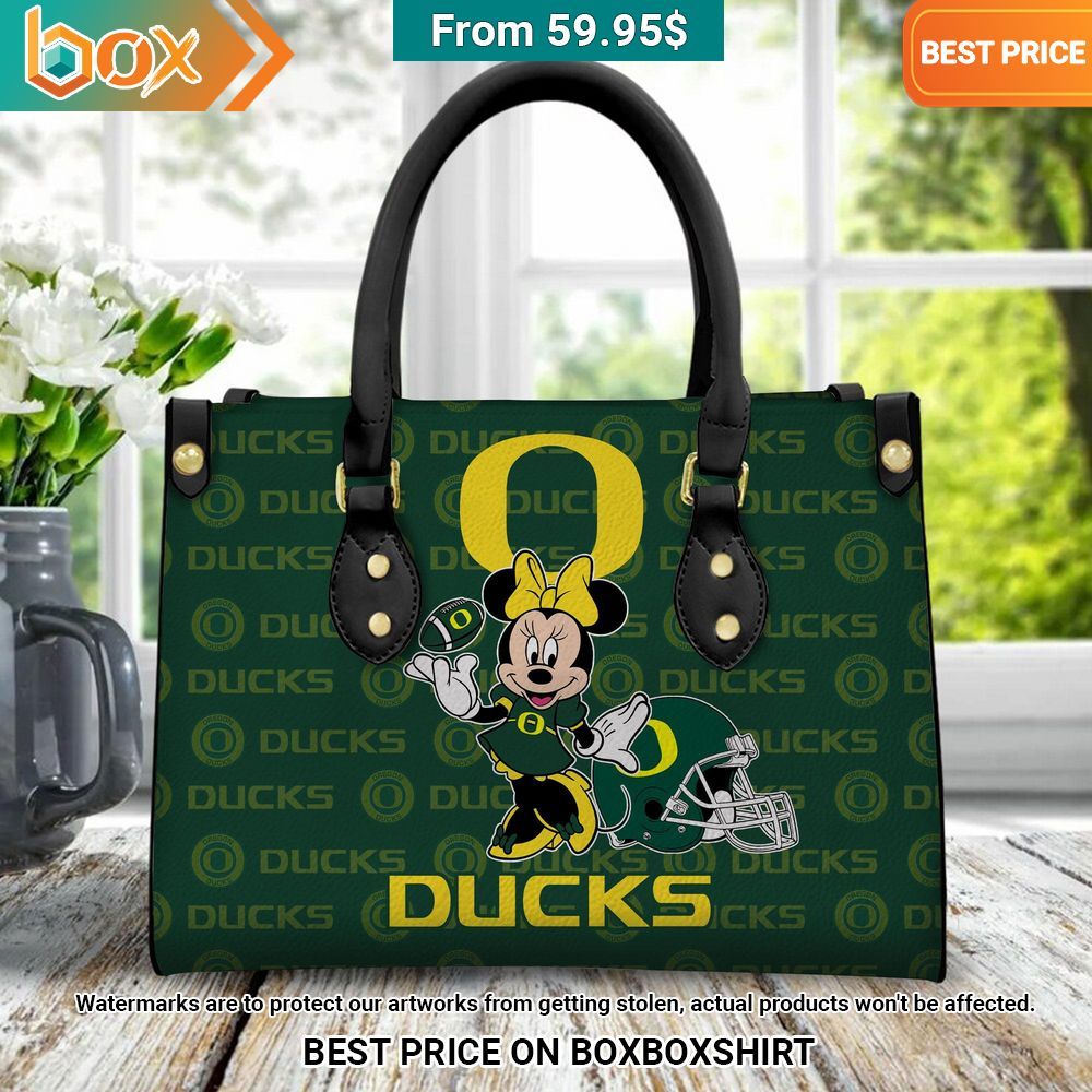 Oregon Ducks Minnie Mouse Women's Leather Handbag Good look mam