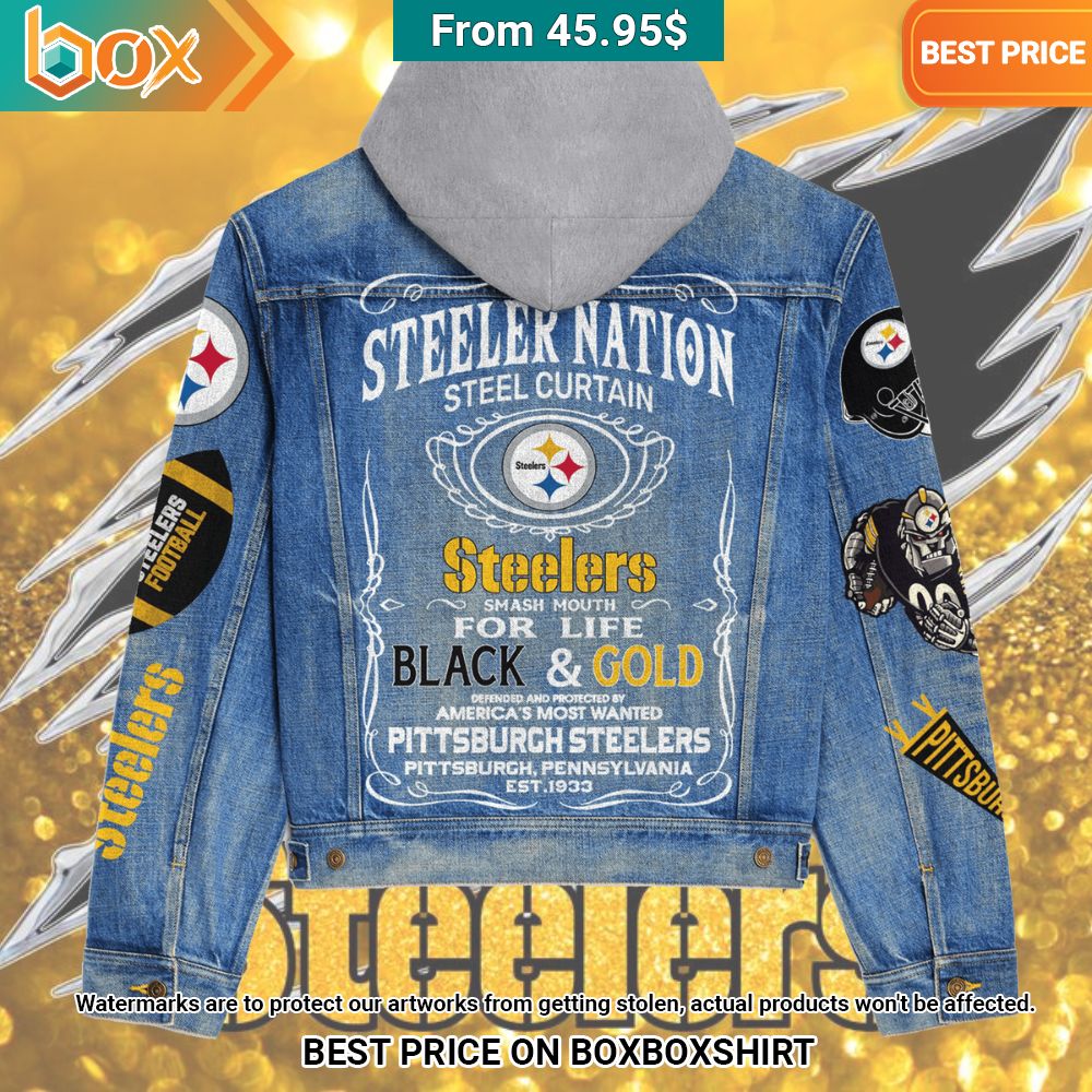 Pittsburgh Steelers Nation Steel Curtain Smash Mouth For Life Denim Jacket