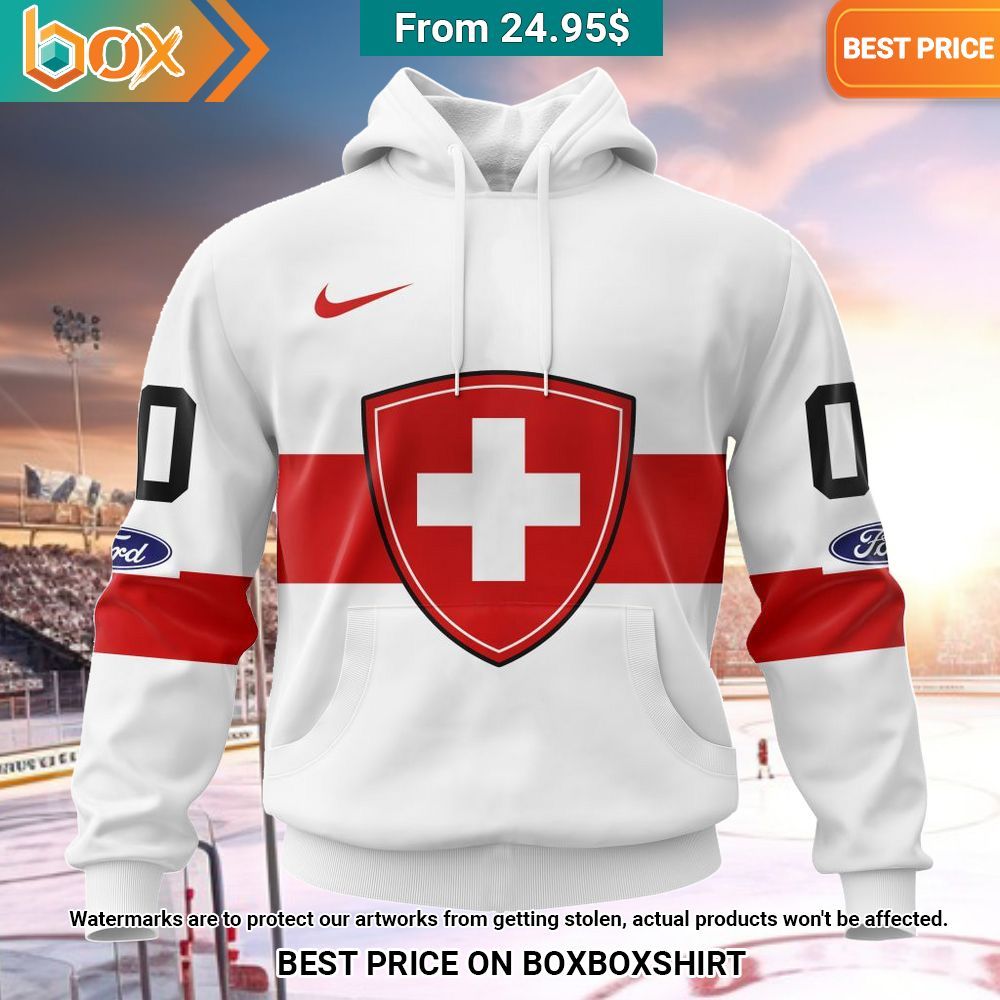 Swiss Ice Hockey Custom Hoodie Oh! You make me reminded of college days