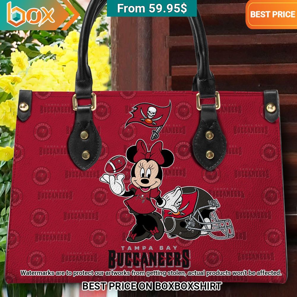 Tampa Bay Buccaneers Minnie Mouse Women's Leather Handbag 13