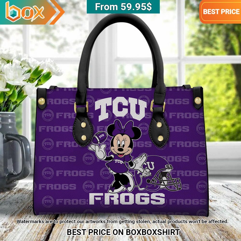 TCU Horned Frogs Minnie Mouse Women's Leather Handbag 30