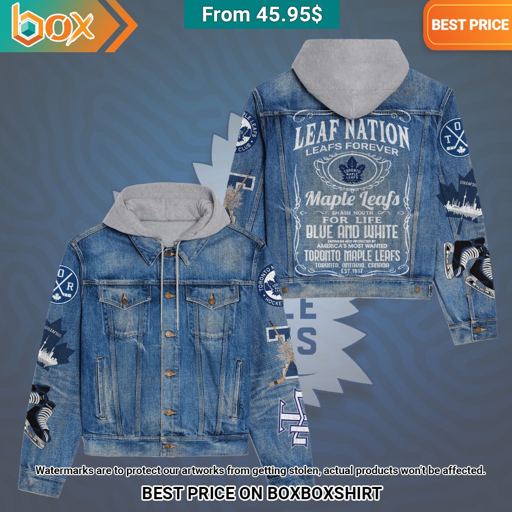 Toronto Maple Leafs Nation Leafs Forever Hooded Denim Jacket Looking so nice