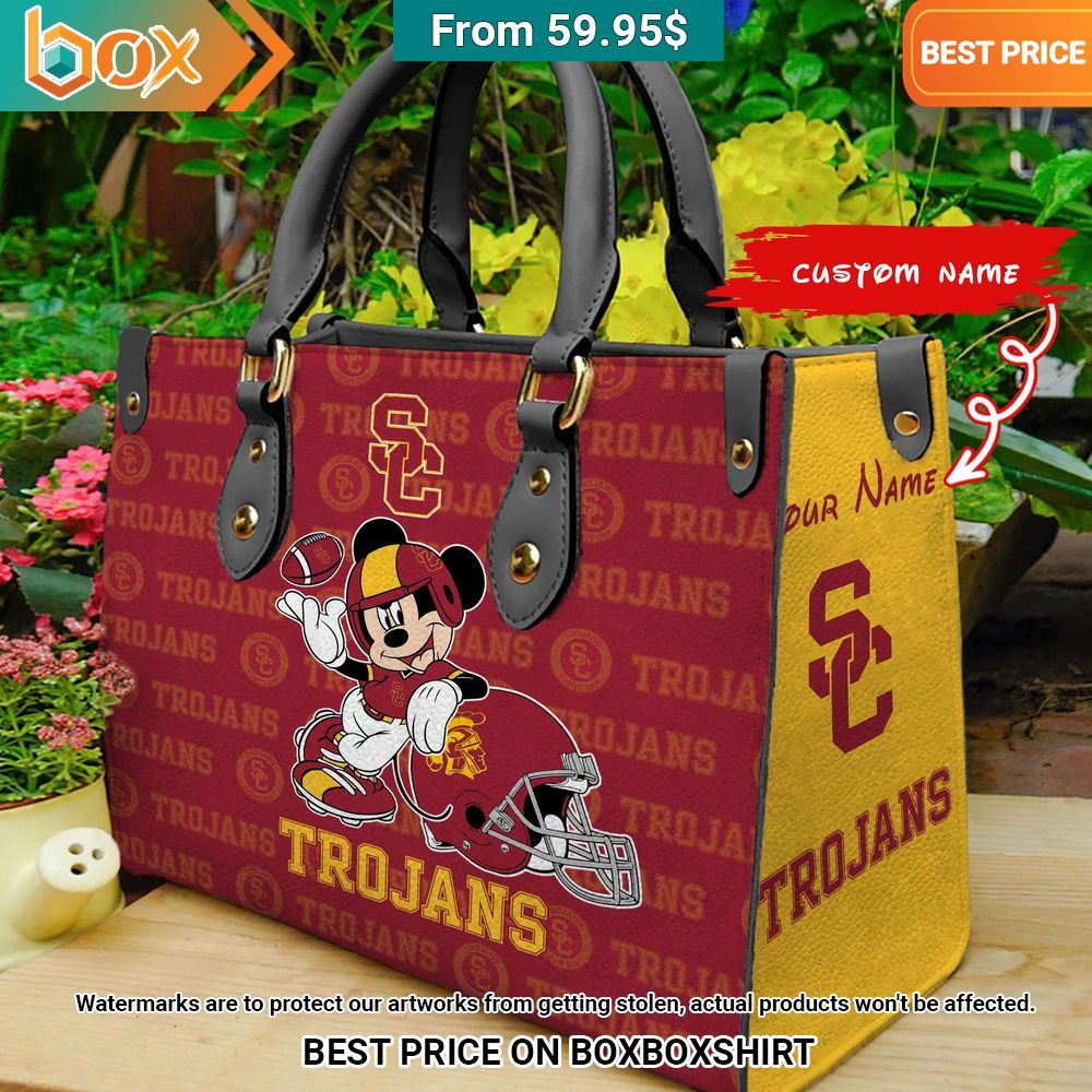 USC Trojans Mickey Mouse Women's Leather Handbag Handsome as usual