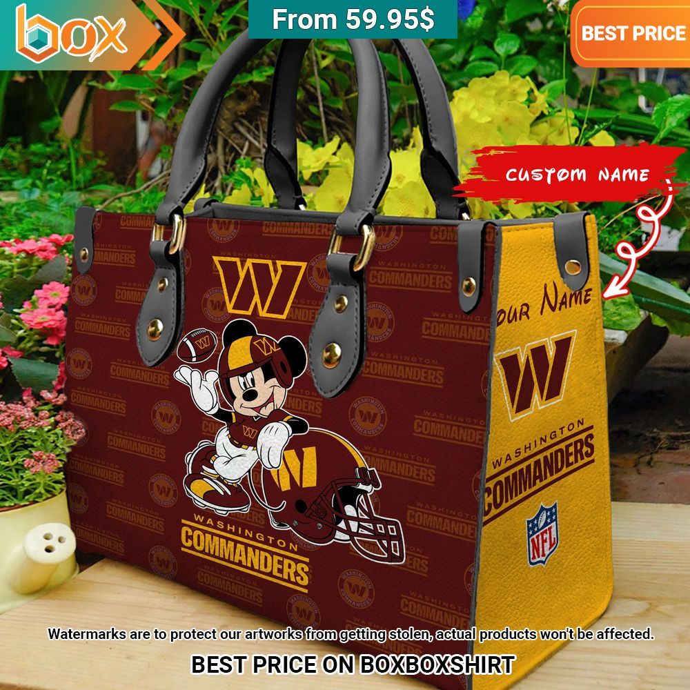 Washington Commanders Mickey Mouse Women's Leather Handbag Nice elegant click