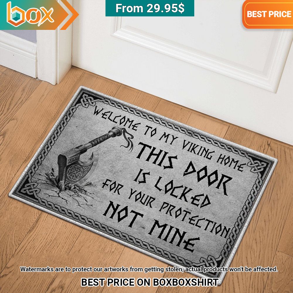welcome to my viking home this door is locked for your protection not mine doormat 3 185.jpg
