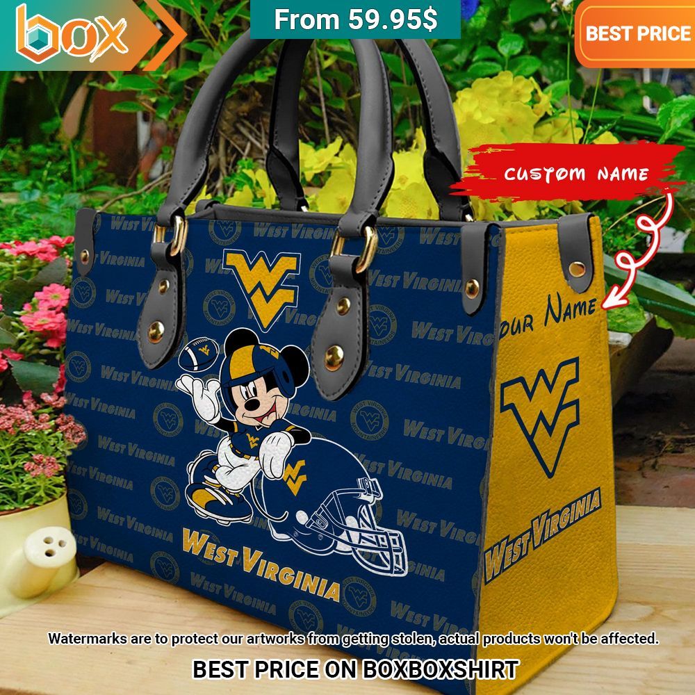 West Virginia Mountaineers Mickey Mouse Women's Leather Handbag Mesmerising