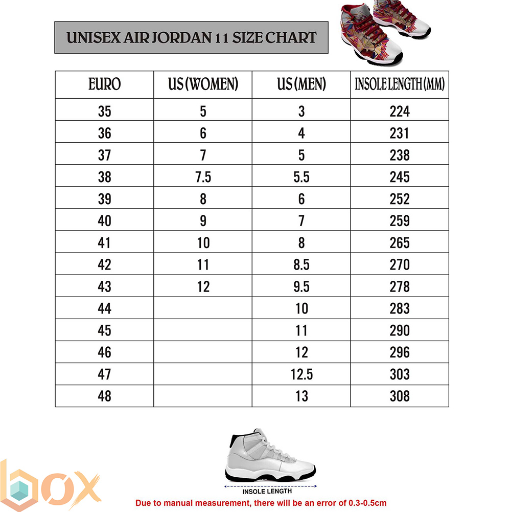 Air Jordan 11 Size Chart: