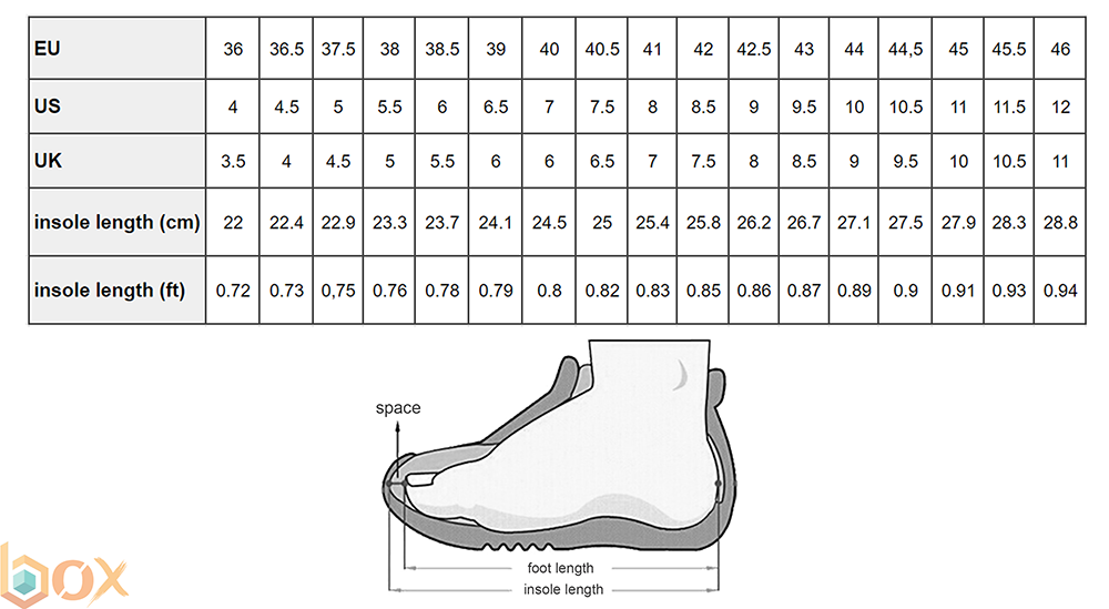 Sneaker Size Chart: