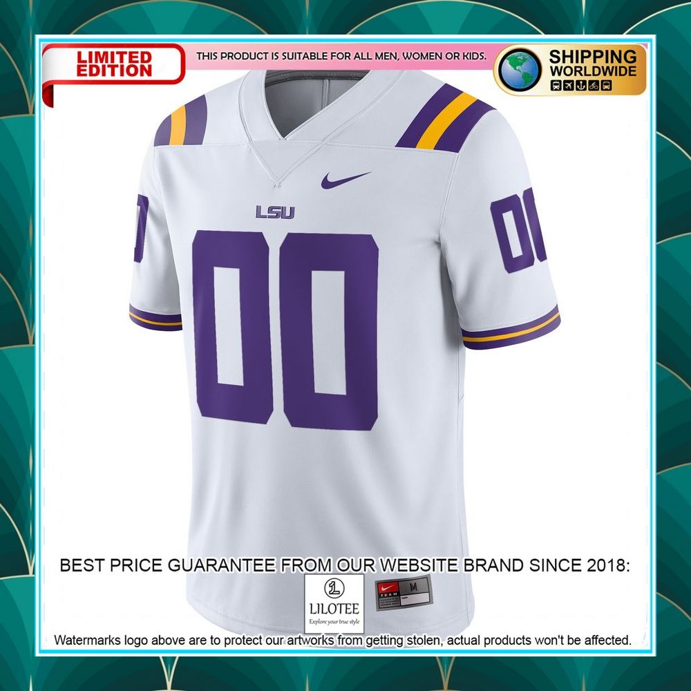 LSU Tigers Nike CUSTOM NIL White Football Jersey Best picture ever
