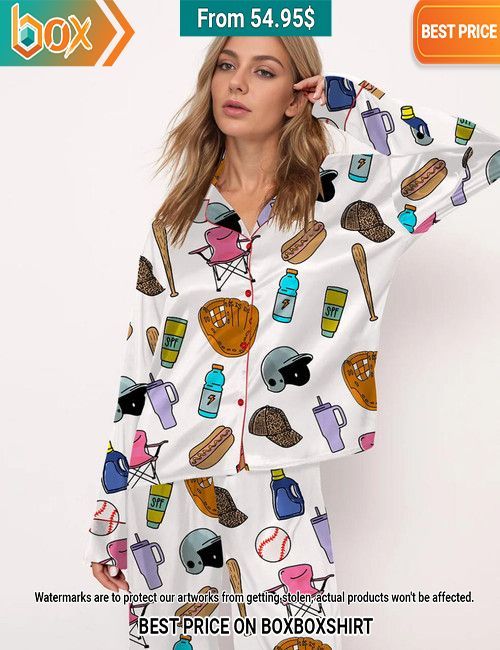 Baseball Mom Pattern Pajamas Set You look insane in the picture, dare I say