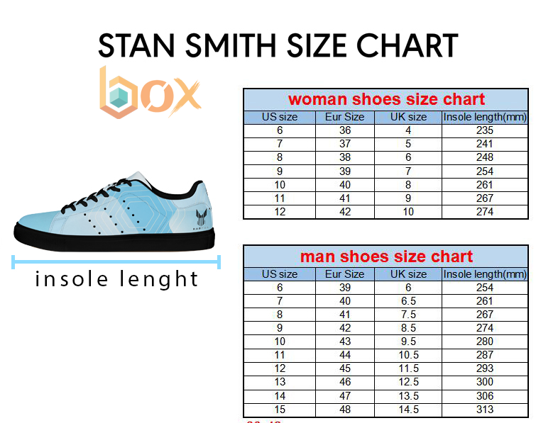Stan Smith Low Top Shoes Size Chart: